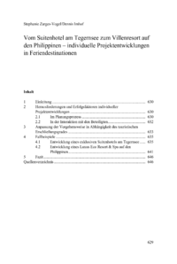 Dokument Vom Suitenhotel am Tegernsee zum Villenresort auf den Philippinen – individuelle Projektentwicklungen in Feriendestinationen