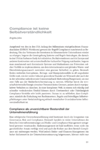 Dokument Compliance ist keine Selbstverständlichkeit