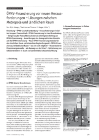 &Ouml;PNV-Finanzierung vor neuen Herausforderungen  L&ouml;sungen zwischen Metropole und l&auml;ndlichem Raum