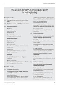 Programm und Gru&szlig;worte zur VDV-Jahrestagung 2007 in Halle/Saale