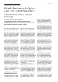 Weltweite Renaissance des Systems O-Bus  wie reagiert Deutschland? Ein Ergebnisbericht von den 5. Salzburger Verkehrstagen