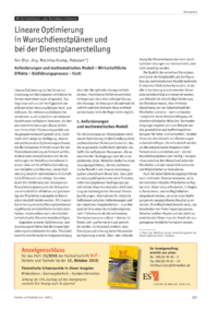 Lineare Optimierung in Wunschdienstpl&auml;nen und bei der Dienstplanerstellung