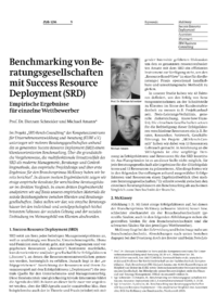 Benchmarking von Beratungsgesellschaften mit Success Resource Deployment (SRD)
