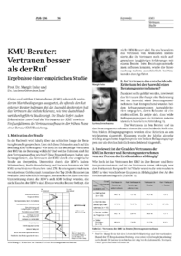 KMU-Berater: Vertrauen besser als der Ruf
