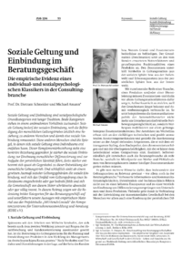 Soziale Geltung und Einbindung im Beratungsgesch&auml;ft