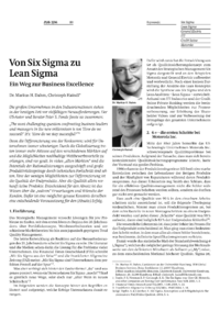 Von Six Sigma zu Lean Sigma