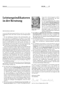 Leistungsindikatoren in der Beratung