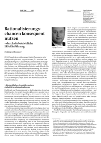 Rationalisierungschancen konsequent nutzen