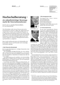Hochschulberatung  ein zukunftstr&auml;chtiger Beratungsmarkt f&uuml;r Unternehmensberater
