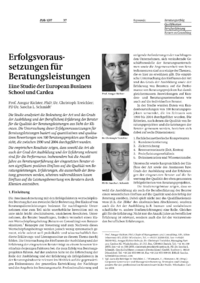 Erfolgsvoraussetzungen f&uuml;r Beratungsleistungen