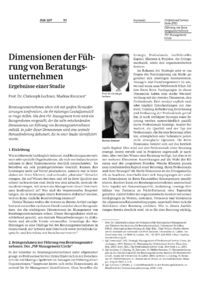 Dimensionen der F&uuml;hrung von Beratungsunternehmen
