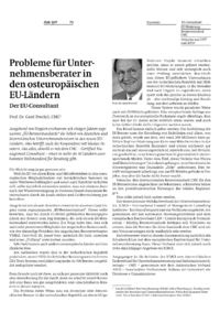Probleme f&uuml;r Unternehmensberater in den osteurop&auml;ischen EU-L&auml;ndern