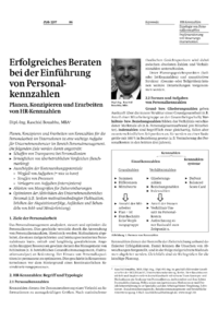 Erfolgreiches Beraten bei der Einf&uuml;hrung von Personalkennzahlen
