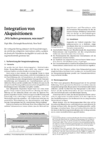 Integration von Akquisitionen
