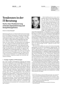 Tendenzen in der IT-Beratung