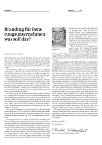 Branding f&uuml;r Beratungsunternehmen  was soll das?