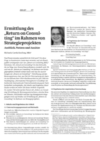 Ermittlung des Return on Consulting im Rahmen von Strategieprojekten