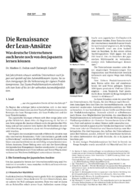 Die Renaissance der Lean-Ans&auml;tze