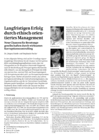 Langfristigen Erfolg durch ethisch orientiertes Management
