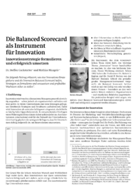 Die Balanced Scorecard als Instrument f&uuml;r Innovation