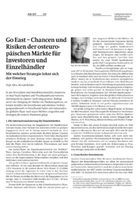 Go East  Chancen und Risiken der osteurop&auml;ischen M&auml;rkte f&uuml;r Investoren und Einzelh&auml;ndler