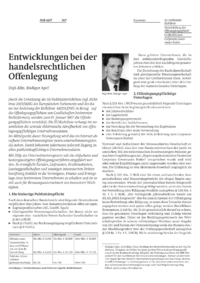 Entwicklungen bei der handelsrechtlichen Offenlegung