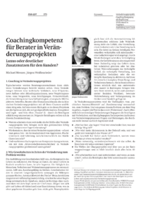 Coachingkompetenz f&uuml;r Berater in Ver&auml;nderungsprojekten