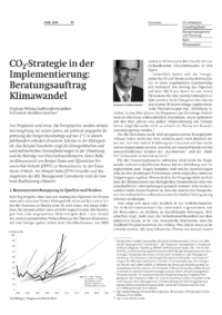 CO2-Strategie in der Implementierung: Beratungsauftrag Klimawandel