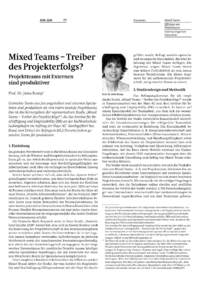 Mixed Teams  Treiber des Projekterfolgs?