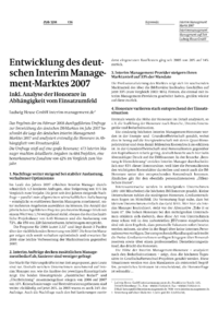Entwicklung des deutschen Interim Management-Marktes 2007
