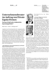 Unternehmensberater im Auftrag von Private- Equity-Firmen