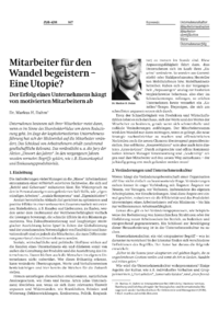 Mitarbeiter f&uuml;r den Wandel begeistern  Eine Utopie?