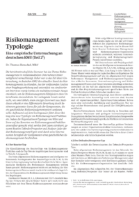 Risikomanagement Typologie  Eine empirische Untersuchung an deutschen KMU (Teil 2)