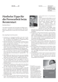 F&uuml;nfzehn Tipps f&uuml;r die Pressearbeit beim Beraterstart