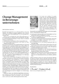 Change Management in Beratungsunternehmen