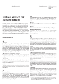 Web 2.0-Wissen f&uuml;r Berater gefragt