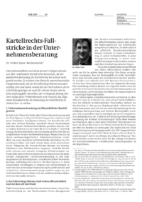 Kartellrechts-Fallstricke in der Unternehmensberatung