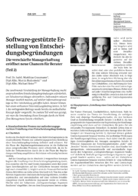 Software-gest&uuml;tzte Erstellung von Entscheidungsbegr&uuml;ndungen (Teil 2)
