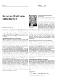 Kommunikation in Krisenzeiten