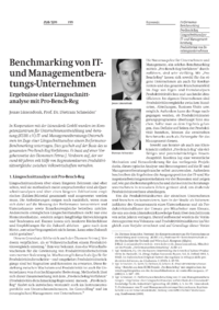 Benchmarking von IT- und Managementberatungs-Unternehmen