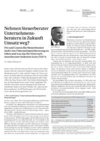 Nehmen Steuerberater Unternehmensberatern in Zukunft Umsatz weg? (Teil 1)
