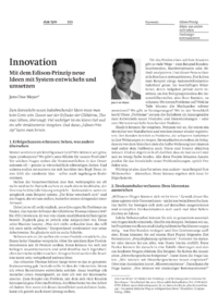 Innovation  Mit dem Edison-Prinzip neue Ideen mit System entwickeln und umsetzen