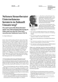Nehmen Steuerberater Unternehmensberatern in Zukunft Umsatz weg? (Teil 2)