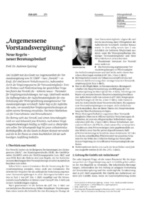 Angemessene Vorstandsverg&uuml;tung