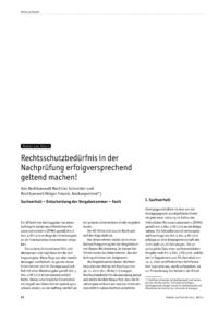 Rechtsschutzbed&uuml;rfnis in der Nachpr&uuml;fung erfolgversprechend geltend machen!
