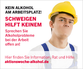 Kein Alkohol am Arbeitsplatz!