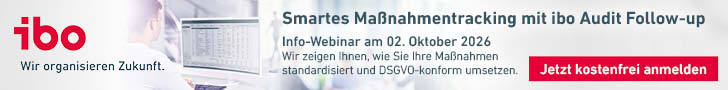 Smartes Ma�nahmentracking mit ibo Audit Follow-up: Info-Webinar am 2.10.26