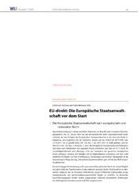 Dokument EU-direkt: Die Europäische Staatsanwaltschaft vor dem Start