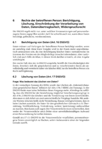 Dokument Rechte der betroffenen Person: Berichtigung, Löschung, Einschränkung der Verarbeitung von Daten, Datenübertragbarkeit, Widerspruchsrecht