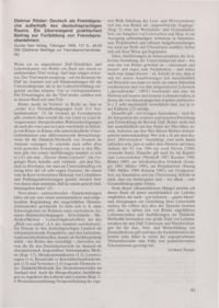 Dokument Dietmar Rösler: Deutsch als Fremdsprache außerhalb des deutschsprachigen Raums. Ein (überwiegend praktischer) Beitrag zur Fortbildung von Fremdsprachenlehrern